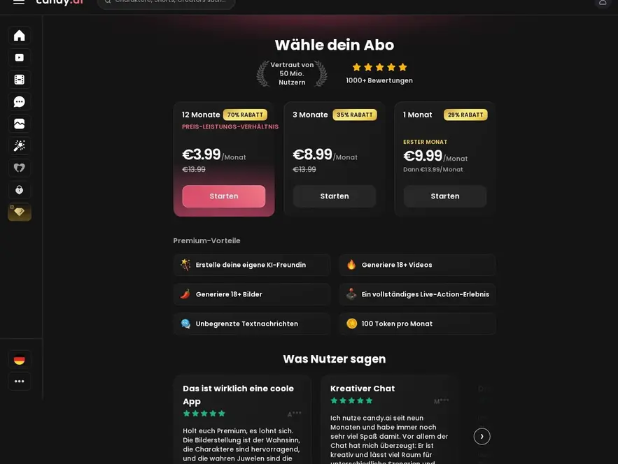 Premium mit mehreren Laufzeiten und den enthaltenen Funktionen.